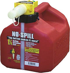 No-spill gas cans