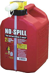 No-spill gas cans