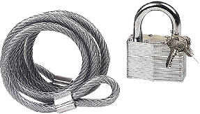 Emgo 6' steel cable & padlock set