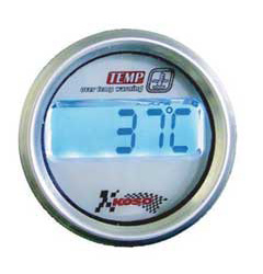 Koso temperature meter with warning