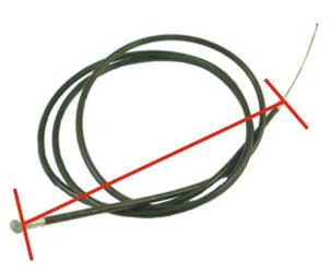Outside distributing b2 style brake cable