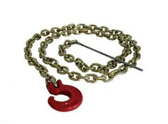 Portable winch choker chain with c-hook & steel rod