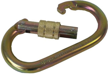 Portable winch steel oval locking carabiner