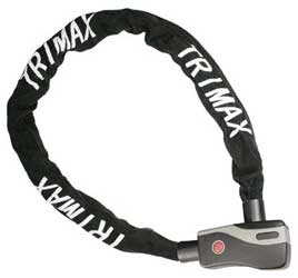 Trimax alarm chain lock with nylon sleeve