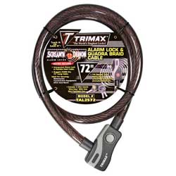 Trimax steel cable with alarm lock