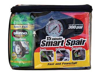 Slime tire repair kit with air compressor