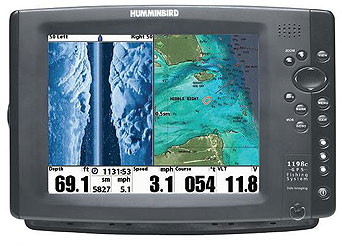Humminbird 1198c si side image sonar/external gps combo