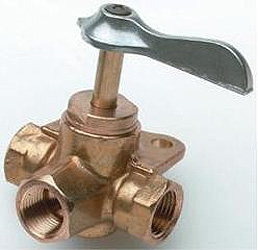 Boater sports brass 3-way fuel valve