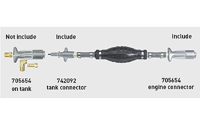 Moeller mercury bayonet style fuel line assembly