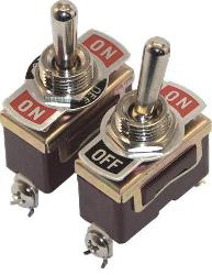 Boater sports brass toggle switches