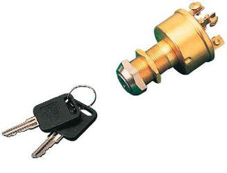 Sea-dog line three position brass ignition switch - magneto style