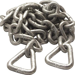 Boater sports galvanized anchor chains