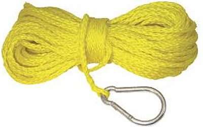 Boater sports hollow braid anchor line with spring hook