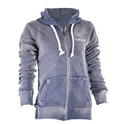 Yamaha on-road motorcycle womens blue zip hooded sweatshirt