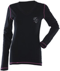 Yamaha snowmobile accessories & apparel womens divas snowgear flight long-sleeve v-neck t-shirt