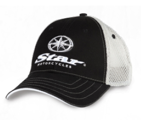 Yamaha star accessories & apparel star black and white mesh hat