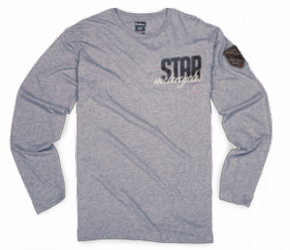 Yamaha star accessories & apparel mens star heathered steel long sleeve tee