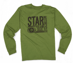 Yamaha star accessories & apparel mens star motorcycles olive long sleeve tee