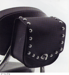 Leather sissy bar bag - studded