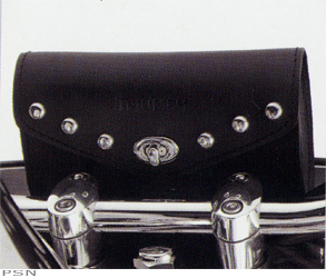 Leather windscreen bag - studded