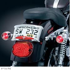 Kuryakyn curved license plate frame with dual accent lighting