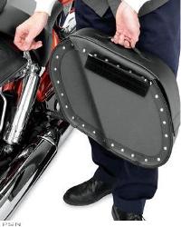 Saddlemen™ drifter™ saddlebags with shock cutaway