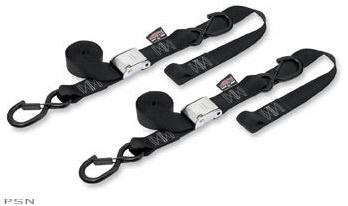 Powertye® 1 1/2” cam-buckle with safety-latch hooks and  soft-tye