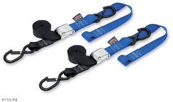 Powertye® 1 1/2” cam-buckle with safety-latch hooks and  soft-tye