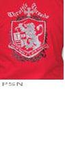 Throttle threads women's crest glitter shop shirt