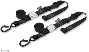 Powertye® 1 1/2” cam-buckle with safety-latch hooks and soft-tye