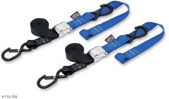 Powertye® 1 1/2” cam-buckle with safety-latch hooks and soft-tye