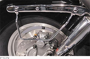 Mc enterprises chrome saddlebag guard for honda