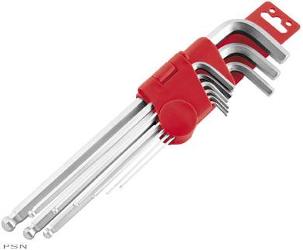 Bikemaster® 9-piece l-ball end hex wrench set and holder