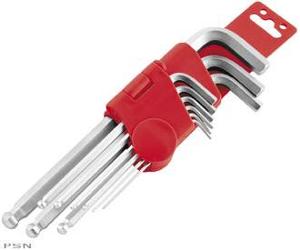 Bikemaster® s-ball end hex wrench set and holder