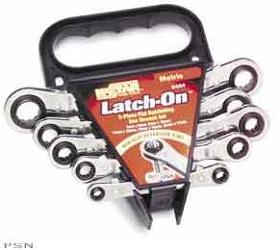 Kastar latch-on 5-piece 12-point, ratcheting box wrench set