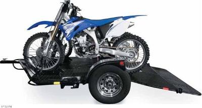 Drop-tail three-up dirt bike trailer