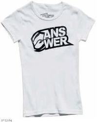 Answer stacked white women's t-shirts