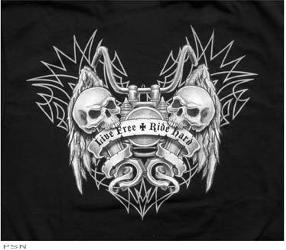 Lethal threat live free ride hard skull short sleeve tees