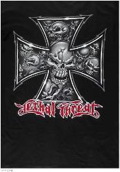 Lethal threat skull iron cross short sleeve tees