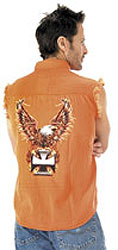 Ucp eagle iron cross frayed woven shirt
