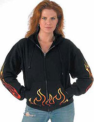 Ucp embroidered flame zip hoody