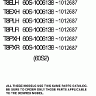 60S-1006138~102687 T8PXH_PLR_PXR_ELH_EXH 60S-10061 T8PLH/T8PXR/T Models in this catalog