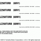 Z250TURB/Z250TXRB/LZ250TXRB/LZ250TURB Models in this catalog