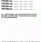 130TXRA/115TXRA/115TLRA/130TLRA Models in this catalog