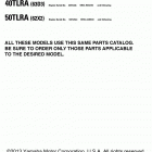 50TLRA/40TLRA Models in this catalog