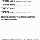 T8PLRZ/T8PXRZ/T8PLHZ/T8PXHZ Models in this catalog