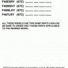 F40TLRY/F40ESRY/F40MSHY/F40MLHY Models in this catalog
