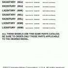 SX250TXRY/SX225TXRY/LX225TXRY/LX250TURY/LX250TXRY/SX225TURY/SX250TURY Models in this catalog
