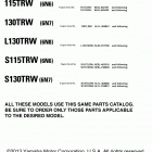 L130TXRW/S115TXRW/115TJRW/S115TLRW/S130TXRW/130TLRW/S130TLRW/115TLRW Models in this catalog
