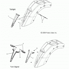 V13BW36/EW36 CROSS ROADS CLASSIC/HARD-BALL ALL OPTIONS Electrical, turn signal, rear and taillight - v13bw36  /...